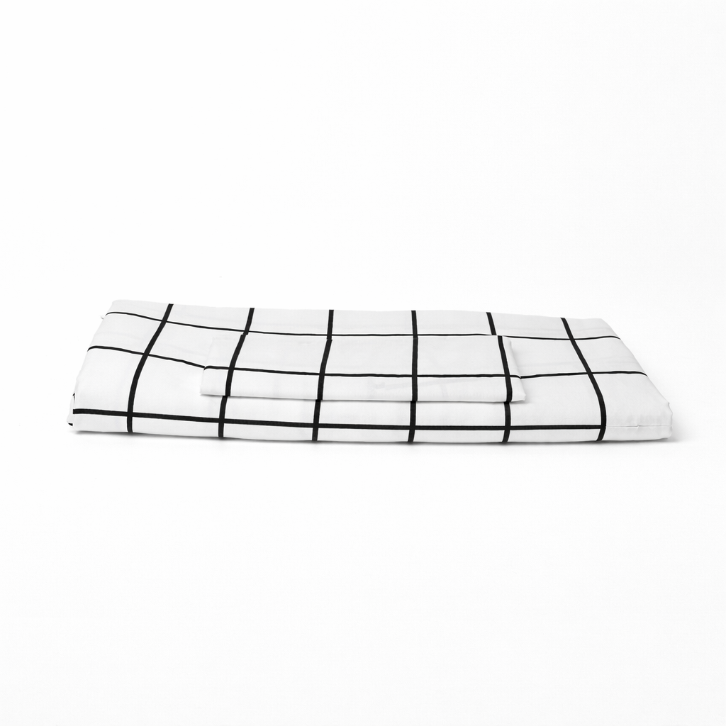 كافر لحاف Duvet Cover مربعات ابيض واسود