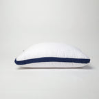 Conilie Striped Pillow with Navy Side Border