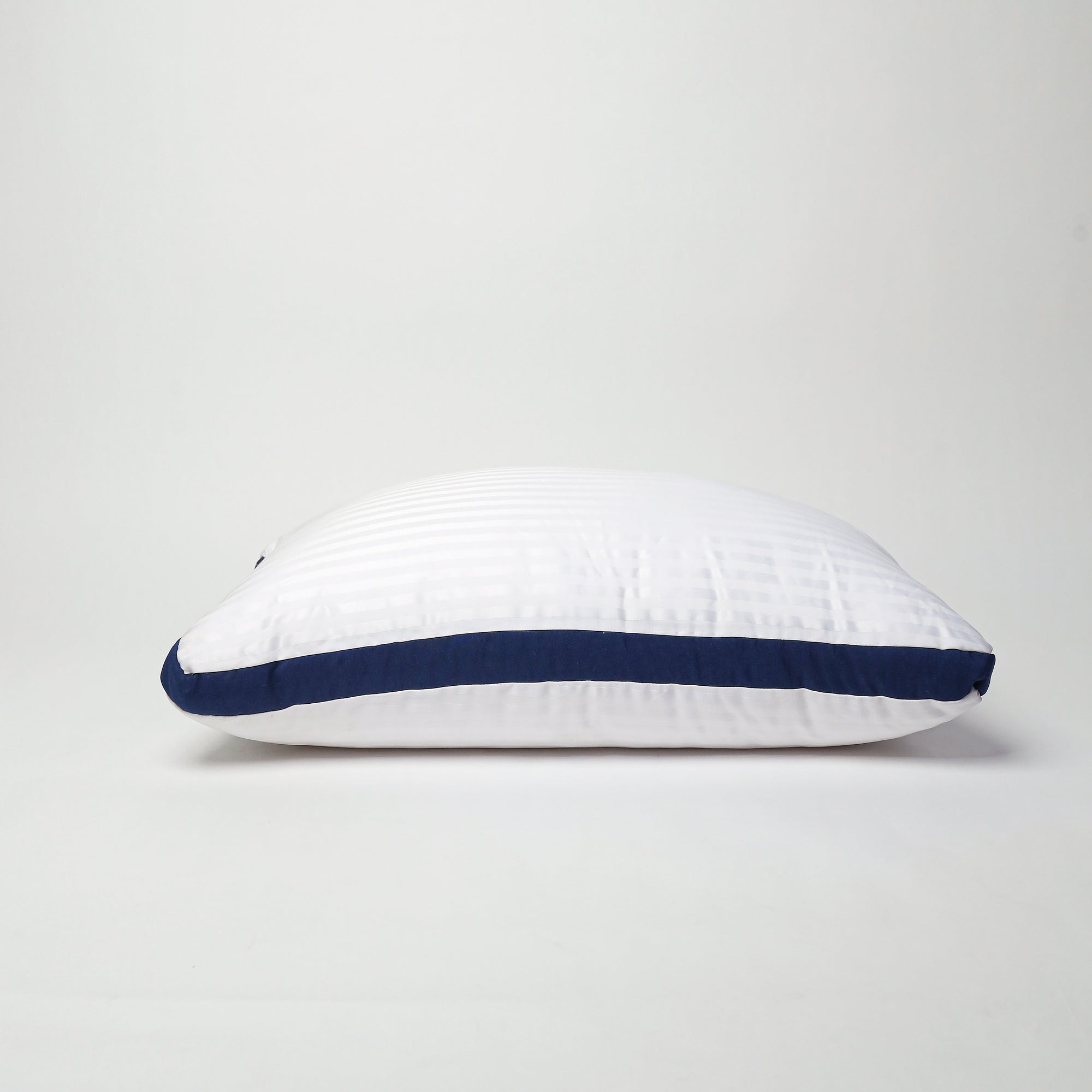 Conilie Striped Pillowcase with Navy Side Border