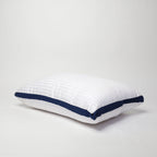 Conilie Striped Pillow with Navy Side Border