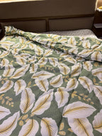 180x220 لحاف فايبر سنجل مشجر اخضر مقاس