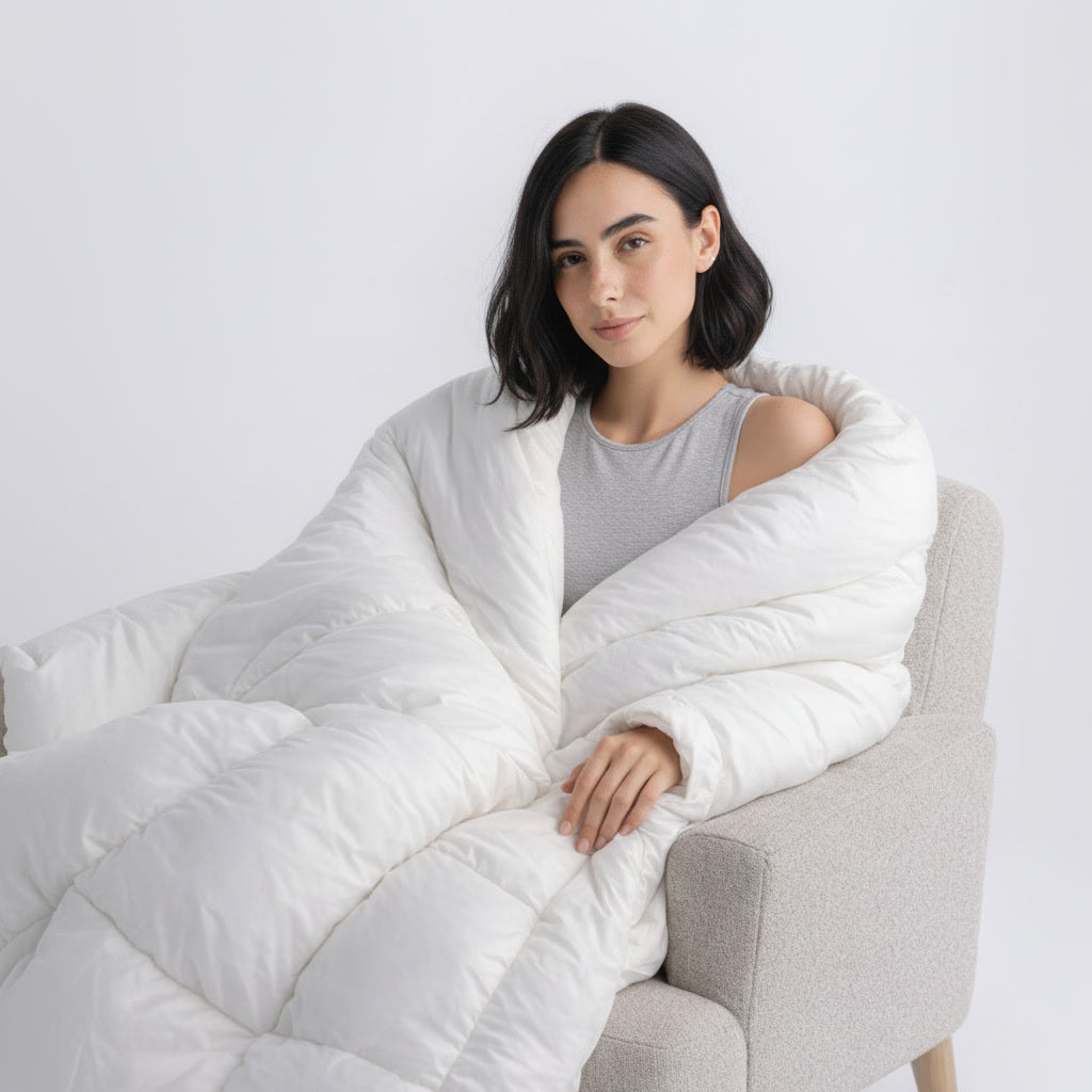 لحاف مايكروفايبر ابيض فندقي